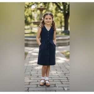 Vintage Original Lanz Salzburg Navy Wool Girl's Dress 12